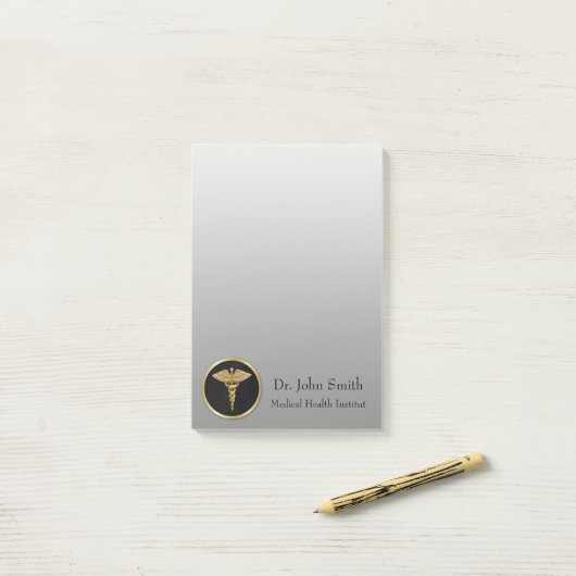 Gold Medical Caduceus - Post-it® notes (Op bureau)
