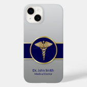 Gold Medical Caduceus Professional Blue Case-Mate iPhone Case (Achterkant)