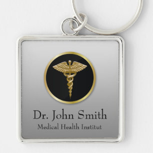 Gold Medical Caduceus - Sleutelhanger