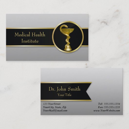 Gold Medical Hygieia Bowl Professional Visitekaartje (Voorkant / Achterkant)