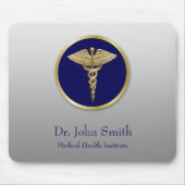 Gold Medical Professional Caduceus Blue Muismat (Voorkant)