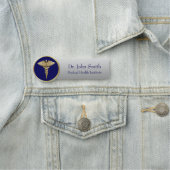 Gold Medical Professional Caduceus Blue Naamplaatje (In situ)