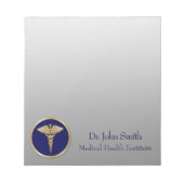 Gold Medical Professional Caduceus Blue Notitieblok (Voorkant)