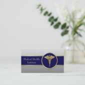 Gold Medical Professional Caduceus Blue Visitekaartje (Staand voorkant)