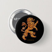 Gold Medieval Lion Black Ronde Button 5,7 Cm (Voorkant /achterkant)
