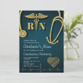 Gold Medische School Afstudeerfeest uitnodiging (Staand voorkant)
