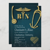 Gold Medische School Afstudeerfeest uitnodiging (Voorkant / Achterkant)