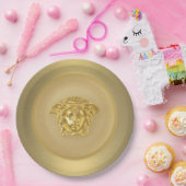 Gold Medusa Medallion Papieren Bordje (Feest)