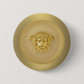 Gold Medusa Medallion Ronde Button 5,7 Cm (Voorkant)