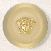 Gold Medusa Medallion Zandsteen Onderzetter (Voorkant)