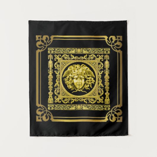 Gold Medusa Tapestry Wandkleed (Voorkant)