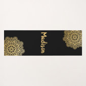 Gold Mehendi Mandala Pattern Namaste Yogamat (Achterkant (horizontaal))