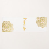 Gold Mehendi Mandala Pattern Namaste Yogamat (Voorkant (horizontaal))