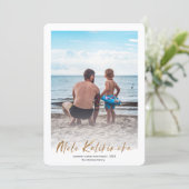 Gold Mele Kalikimaka Minimale Kerstmis Holi Feestdagenkaart (Staand voorkant)