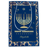 Gold Menorah | Douanenaam Hanukkah Medium Cadeauzakje (Voorkant)