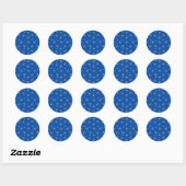 Gold Menorah en L'chaim Blue Ronde Sticker (Vel)