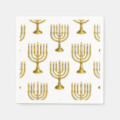 Gold Menorah Pattern Hanukkah Napkins Servet (Voorkant)