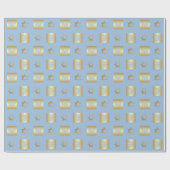 Gold Menorah & Star van David Jewish Feestdagen Cadeaupapier (Vlak)