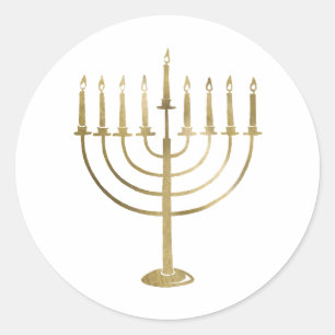 Gold Menorah Vakantie Ronde Sticker
