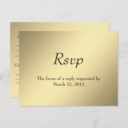 Gold Menu RSVP (Voorkant / Achterkant)