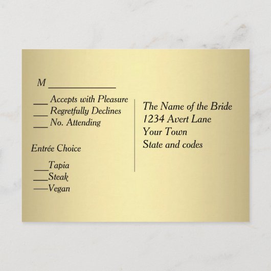 Gold Menu RSVP (Achterkant)