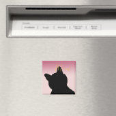 Gold Meow Kat blauw roze ombre Magneet (Insitu (Vaatwasser))