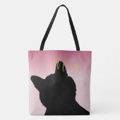 Gold Meow Kat blauw roze ombre Tote Bag (Voorkant)