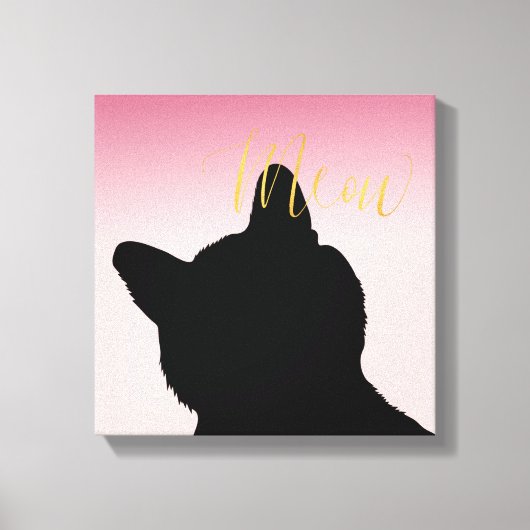 Gold Meow Kat Canvas Afdruk (Voorkant)