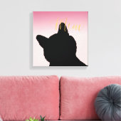 Gold Meow Kat Canvas Afdruk (Insitu (Woonkamer))