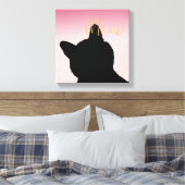 Gold Meow Kat Canvas Afdruk (Insitu (Slaapkamer))