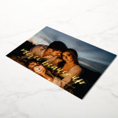 Gold Merci Beaucoup Hartelijk dank Folie Uitnodiging (Gedraaid)