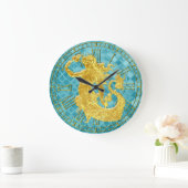 Gold Mermaid Aqua Zee Glass Grote Klok (Huis)
