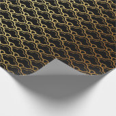 Gold Mermaid Black Scales Art Deco Seashell Lux Cadeaupapier (Hoek)