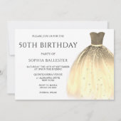 Gold Mermaid Dress 50 & Fabulous 50th Birthday Kaart (Achterkant)