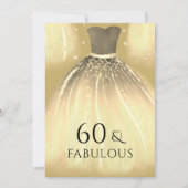 Gold Mermaid Dress 60 & Fabulous 60th Birthday Kaart (Voorkant)