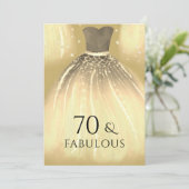 Gold Mermaid Dress 60 & Fabulous 70th Birthday Kaart (Staand voorkant)