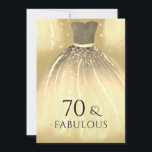 Gold Mermaid Dress 60 & Fabulous 70th Birthday Kaart<br><div class="desc">Gold Mermaid Dress 70 & Fabulous 70th Birthday Party Invitation Bekijk verschillende kleuren in het collectie hieronder of in onze winkel. Met vriendelijke groet</div>
