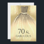 Gold Mermaid Dress 60 & Fabulous 70th Birthday Kaart<br><div class="desc">Gold Mermaid Dress 70 & Fabulous 70th Birthday Party Invitation Bekijk verschillende kleuren in het collectie hieronder of in onze winkel. Met vriendelijke groet</div>