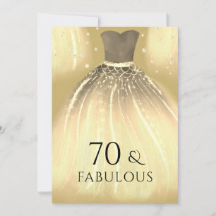 Gold Mermaid Dress 60 & Fabulous 70th Birthday Kaart