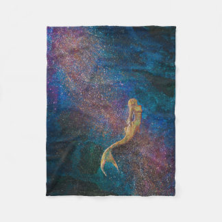 "Gold Mermaid" Fleece Deken