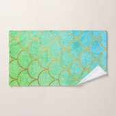 Gold Mermaid Scales Blauwgroen Turquoise Glitter Bad Handdoek (Handdoek)