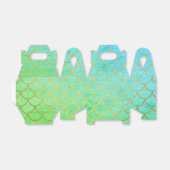 Gold Mermaid Scales Blauwgroen Turquoise Glitter Bedankdoosjes (Uitgevouwen)