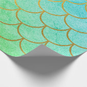 Gold Mermaid Scales Blauwgroen Turquoise Glitter Cadeaupapier (Hoek)