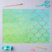 Gold Mermaid Scales Blauwgroen Turquoise Glitter Tissuepapier (Craft)
