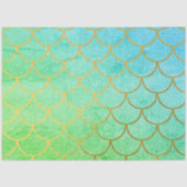 Gold Mermaid Scales Blauwgroen Turquoise Glitter Tissuepapier (Voorkant)