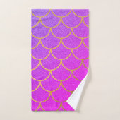 Gold Mermaid Scales Roze Paarse Glitter Bad Handdoek (Handdoek)
