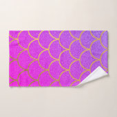Gold Mermaid Scales Roze Paarse Glitter Bad Handdoek (Handdoek)