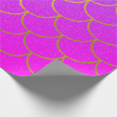 Gold Mermaid Scales Roze Paarse Glitter Cadeaupapier (Hoek)