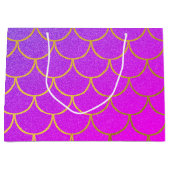 Gold Mermaid Scales Roze Paarse Glitter Groot Cadeauzakje (Voorkant)