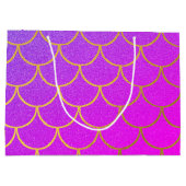 Gold Mermaid Scales Roze Paarse Glitter Groot Cadeauzakje (Achterkant)